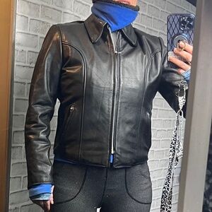 VINTAGE |•ESPRIT•| 100% Genuine Leather Jacket Zip Out Plush Insulation